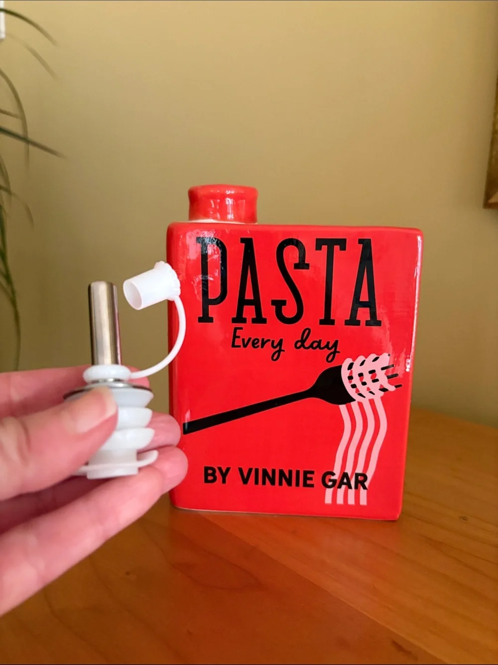 Oil Dispenser Bottle with graphics - Pasta Every Day - brand new